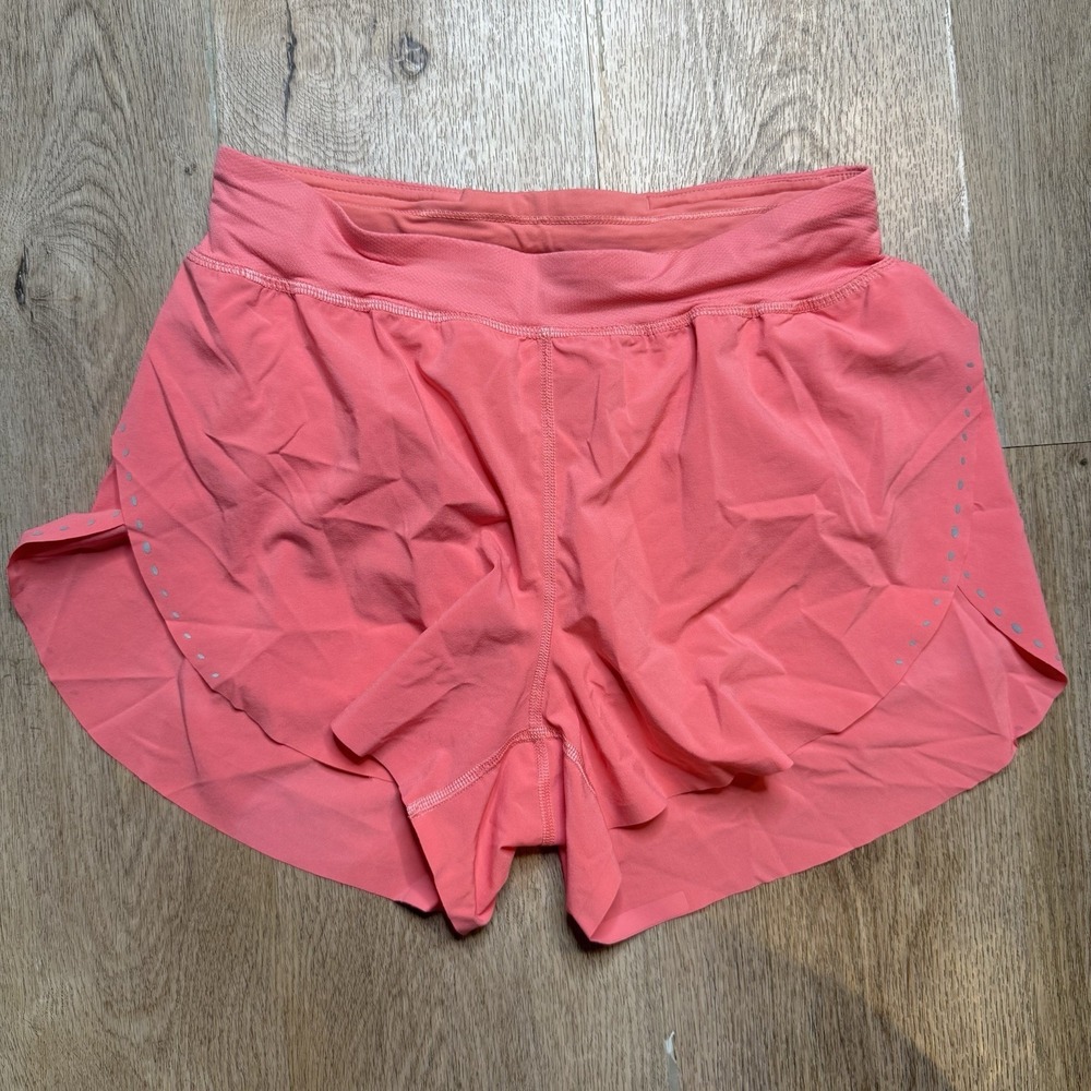 Lululemon Women's Coral Pink Fast and Free Split High-Rise Short 3" Sz 4